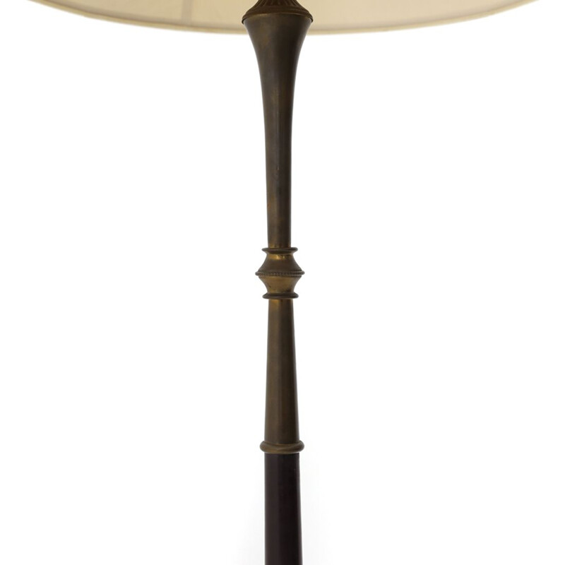 Vintage floor lamp with fabric diffuser 1940s