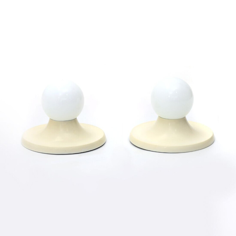 Pair of vintage ball of light sconces by Achille Castiglioni for Flos 1960s