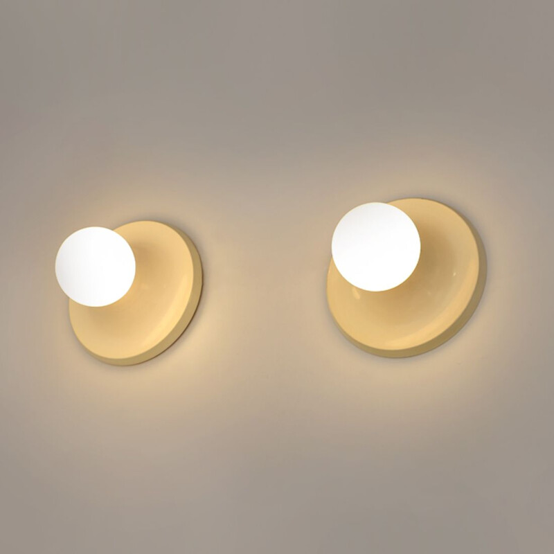 Pair of vintage ball of light sconces by Achille Castiglioni for Flos 1960s