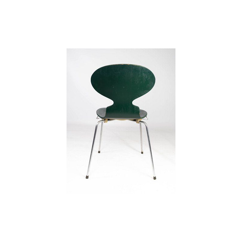 Set of 5 vintage dark green Ant chairs model 3101 by Arne Jacobsen by Fritz Hansen 1952s