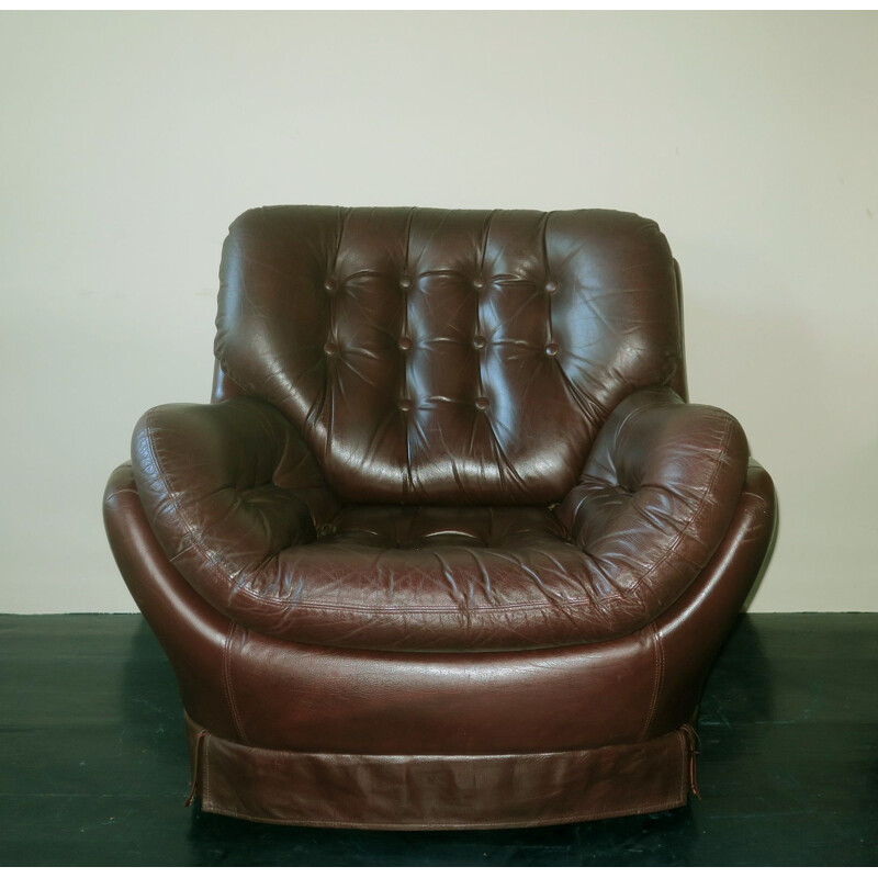 Vintage Pod leather club chair Brazil 1960s