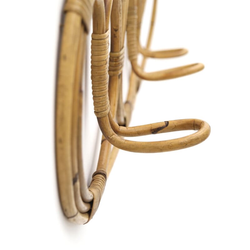 Vintage coat rack in rattan by Franco Albini and Franca Elag for Vittorio Bonacina 1950s