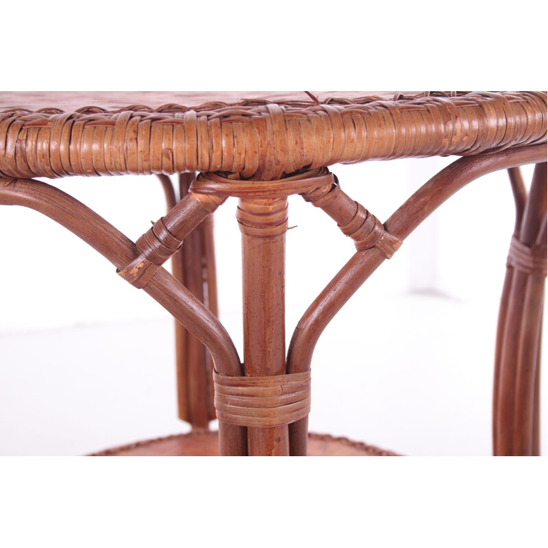 Ensemble de 2 chaise et table vintage en bambou France 1960