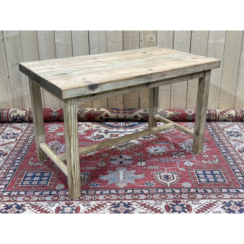 Vintage bistro table in fir wood 1950s