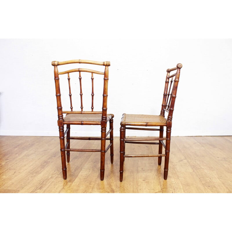 Pair of vintage beechwood chairs