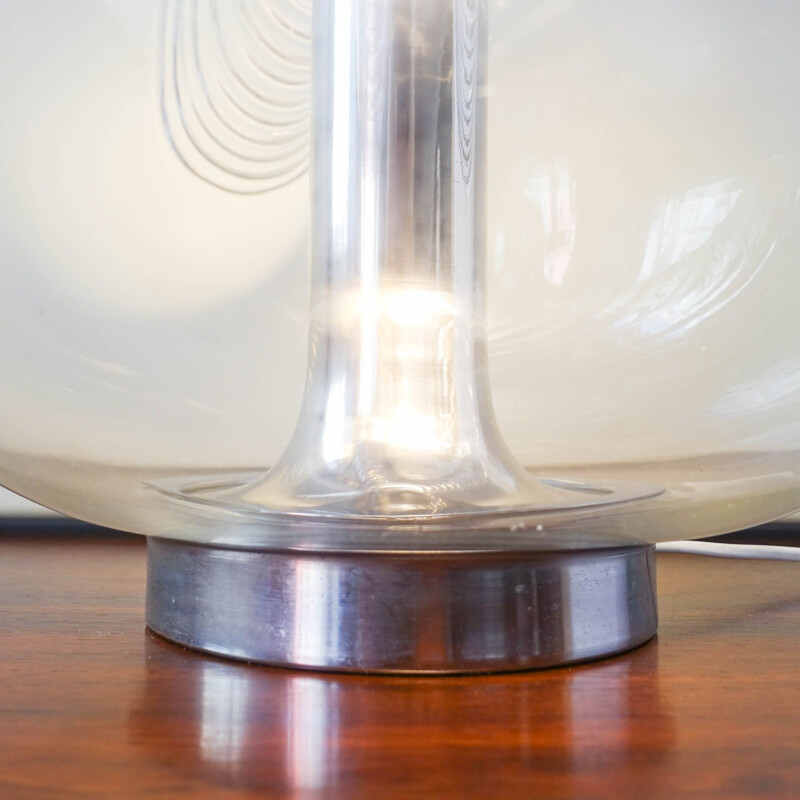 Lampe vintage en verre transparent de grande taille modèle Futura 57192 par Koch &Lowy pour Peill &Putzler Allemagne 1960