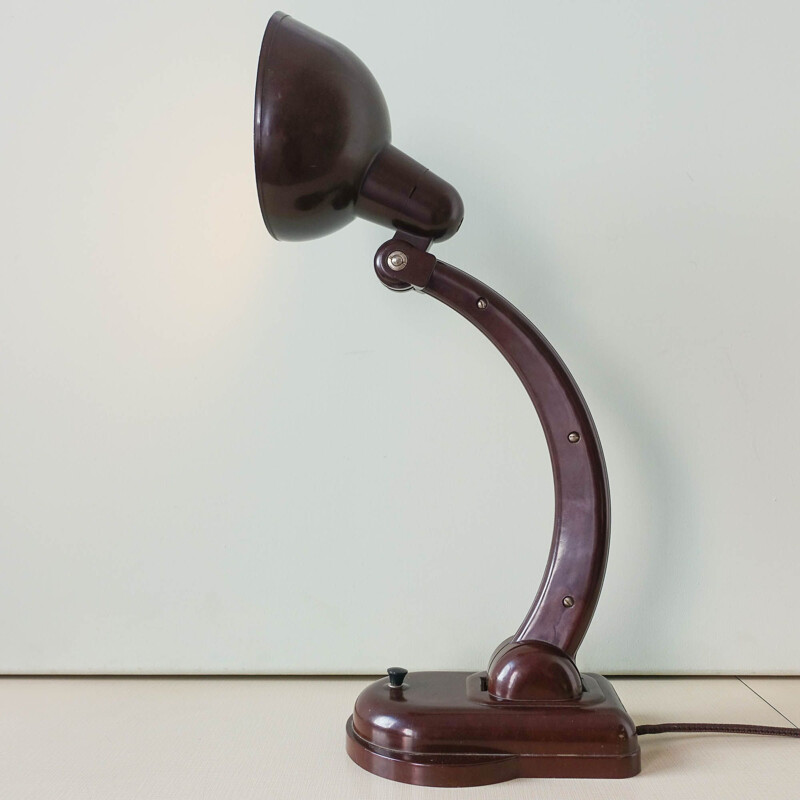 Lampe de table vintage en bakélite Christian Dell 1930