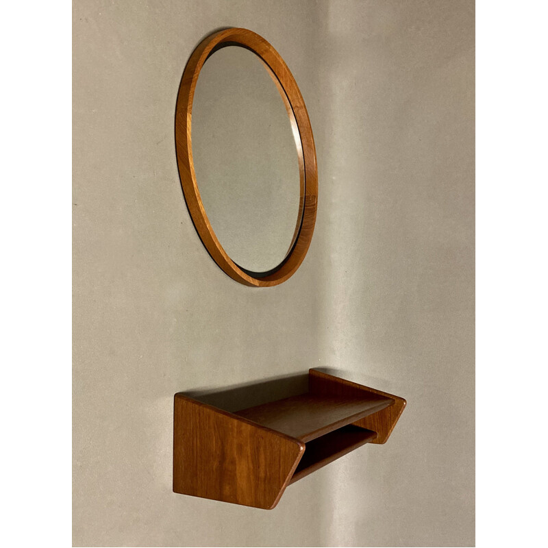 Vintage mirror and console scandinavian 1950s