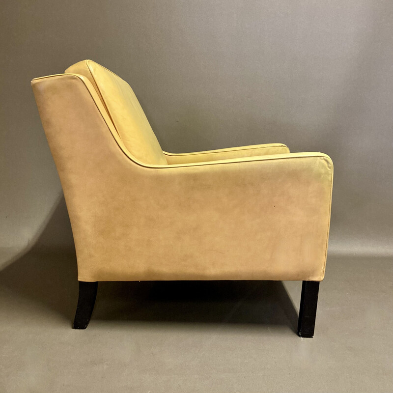 Vintage leather armchair scandinavian 1960s