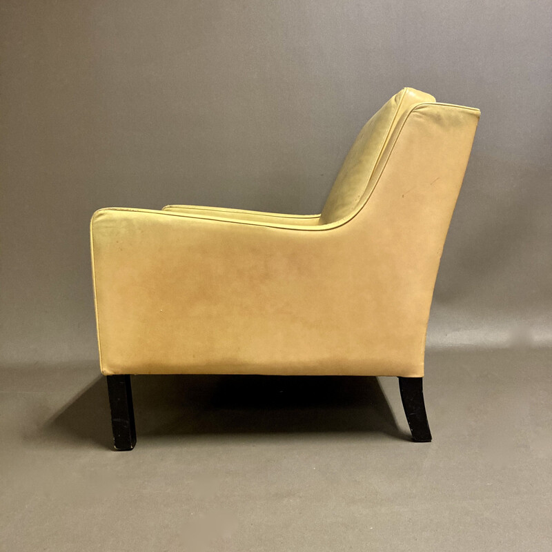 Vintage leather armchair scandinavian 1960s