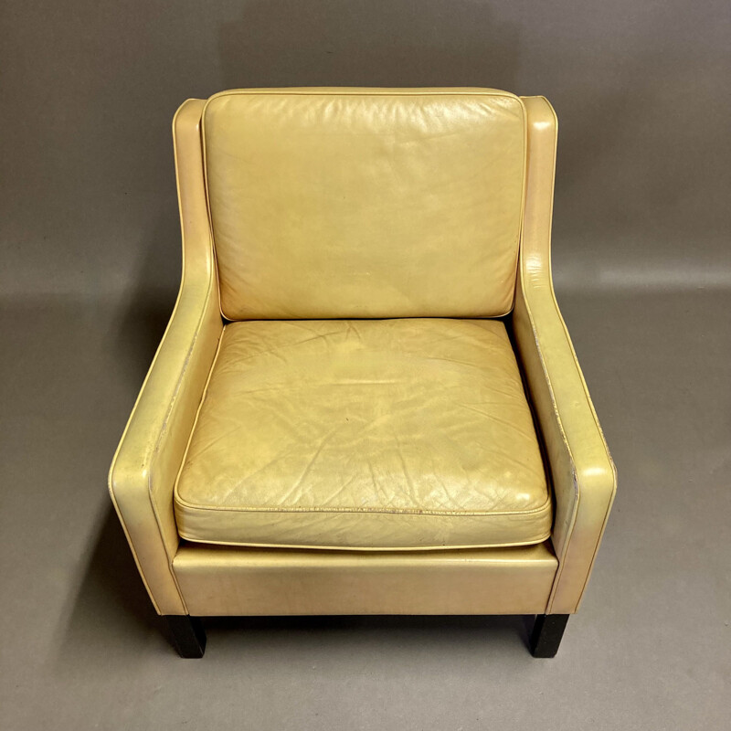 Vintage leather armchair scandinavian 1960s