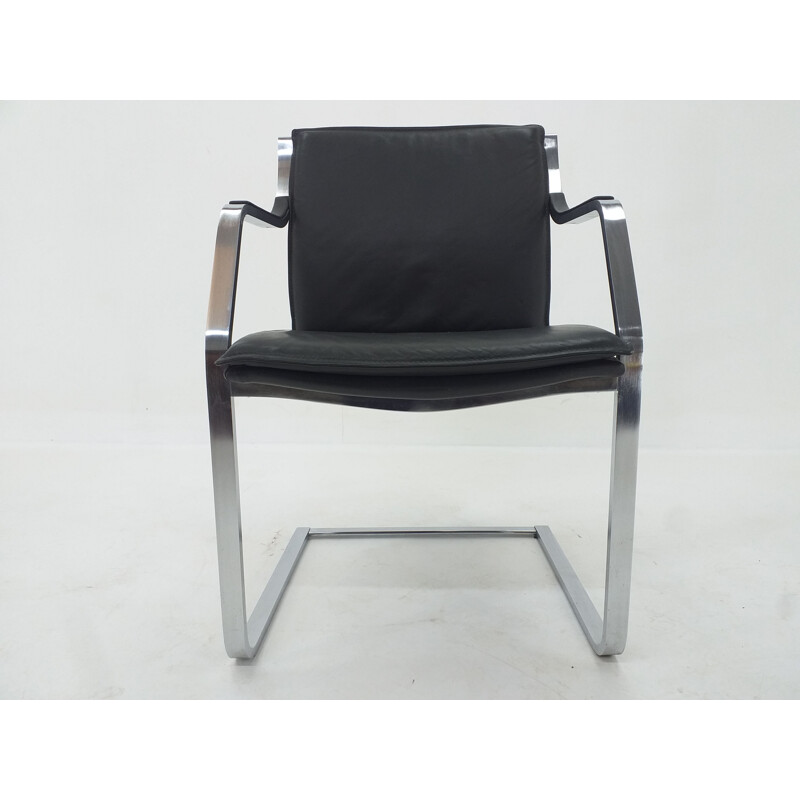 Vintage leather armchair from the Walter Knoll collection by Rudolf B. Glatzel 1980s