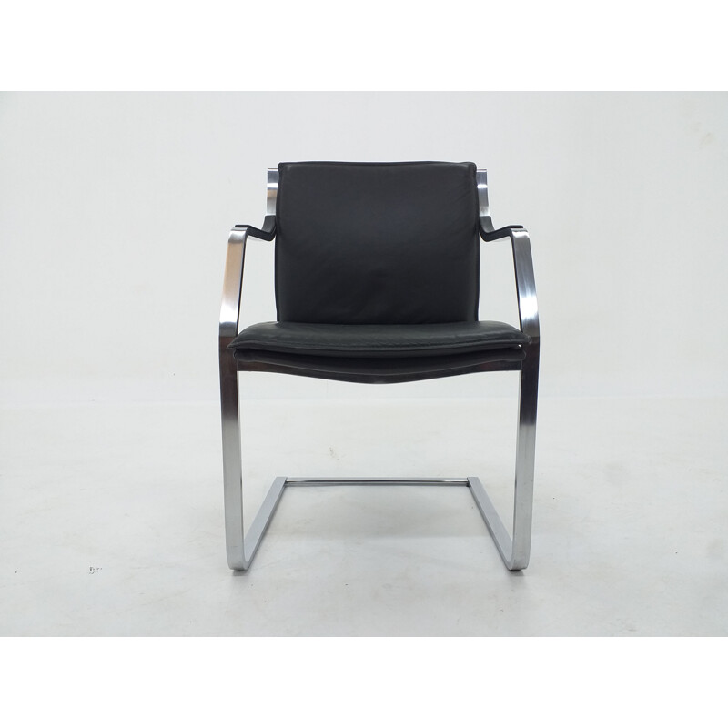 Vintage leather armchair from the Walter Knoll collection by Rudolf B. Glatzel 1980s