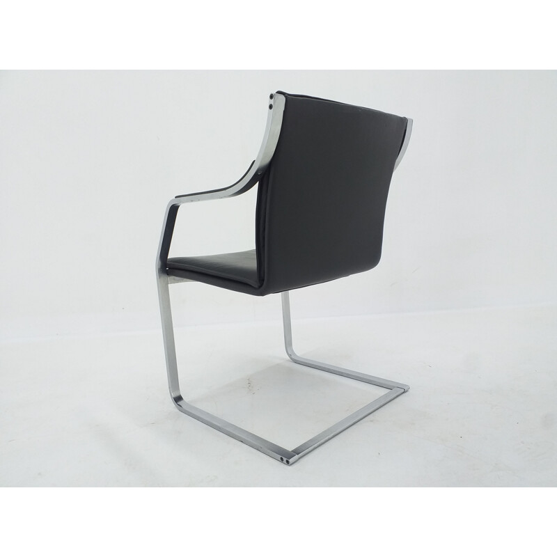 Fauteuil vintage en cuir de collection Walter Knoll  par Rudolf B. Glatzel 1980