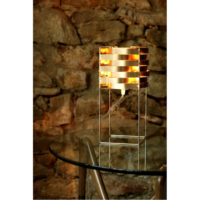 Table lamp "Ganymede" copper-plated by Max Sauze for LIGNE SAUZE