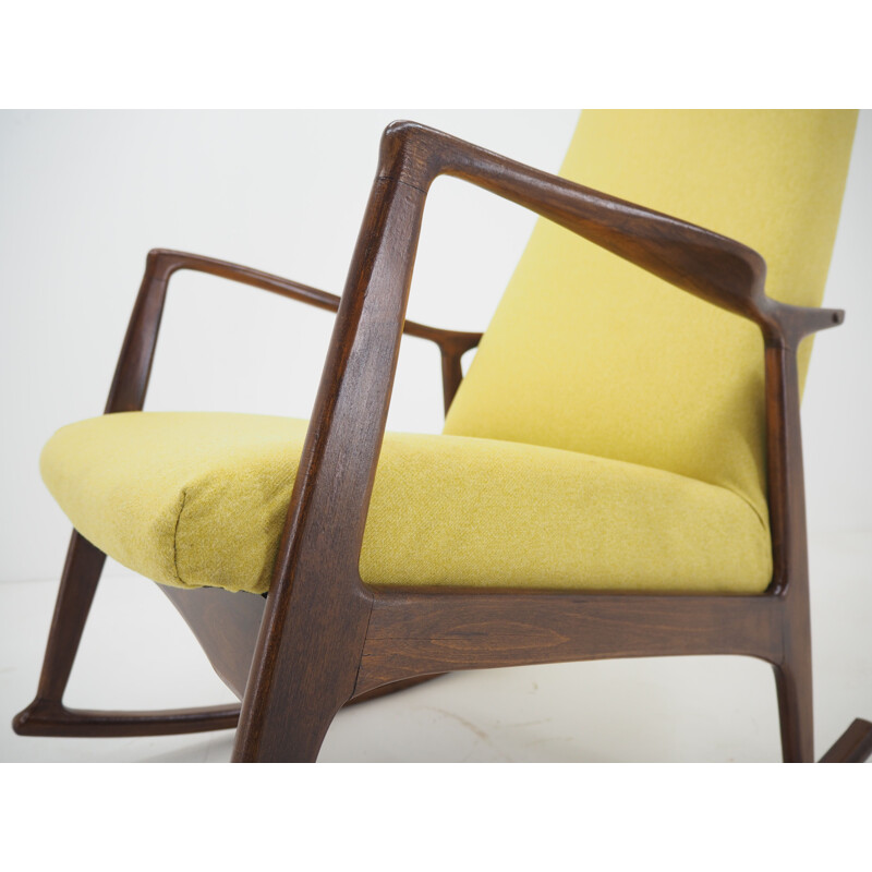 Vintage beech rocking chair Czechoslovakia 1960s