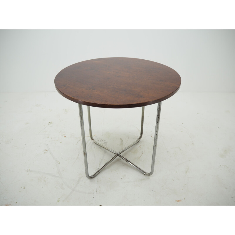 Vintage Bauhaus chromen tafel van Robert Slezak 1940