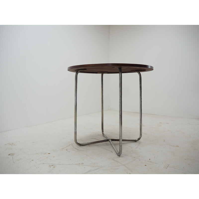 Table vintage Bauhaus chromée par Robert Slezak 1940