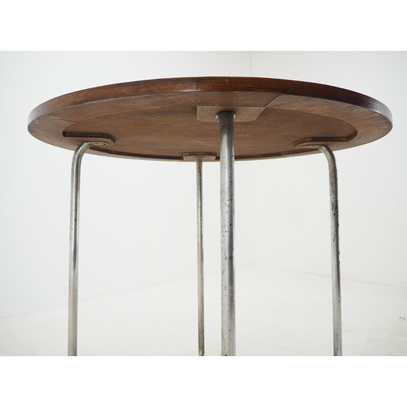 Table vintage Bauhaus chromée par Robert Slezak 1940