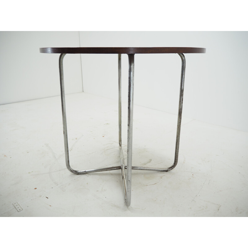 Table vintage Bauhaus chromée par Robert Slezak 1940