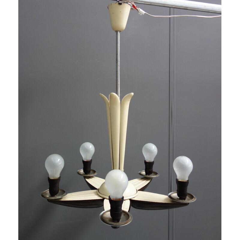 Vintage Art Deco 1940's hanging lamp 