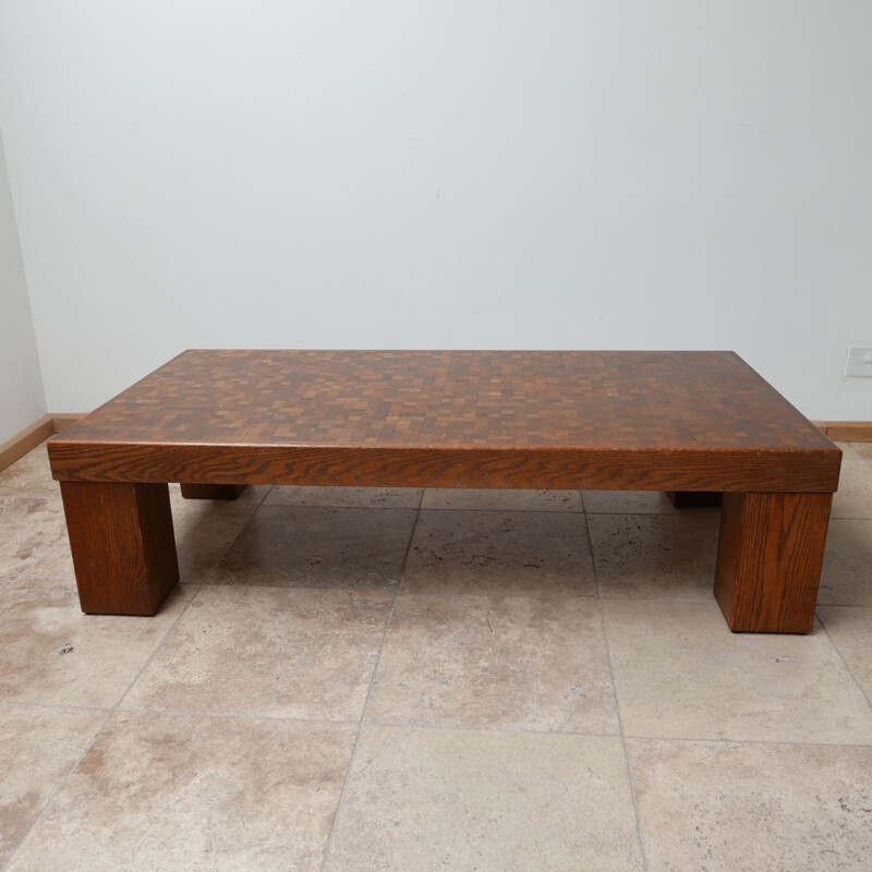 Vintage wenge marquetry coffee table by Rolf Middelboe &Gorm Lindum Denmark 1970s