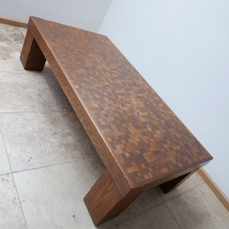 Vintage wenge marquetry coffee table by Rolf Middelboe &Gorm Lindum Denmark 1970s