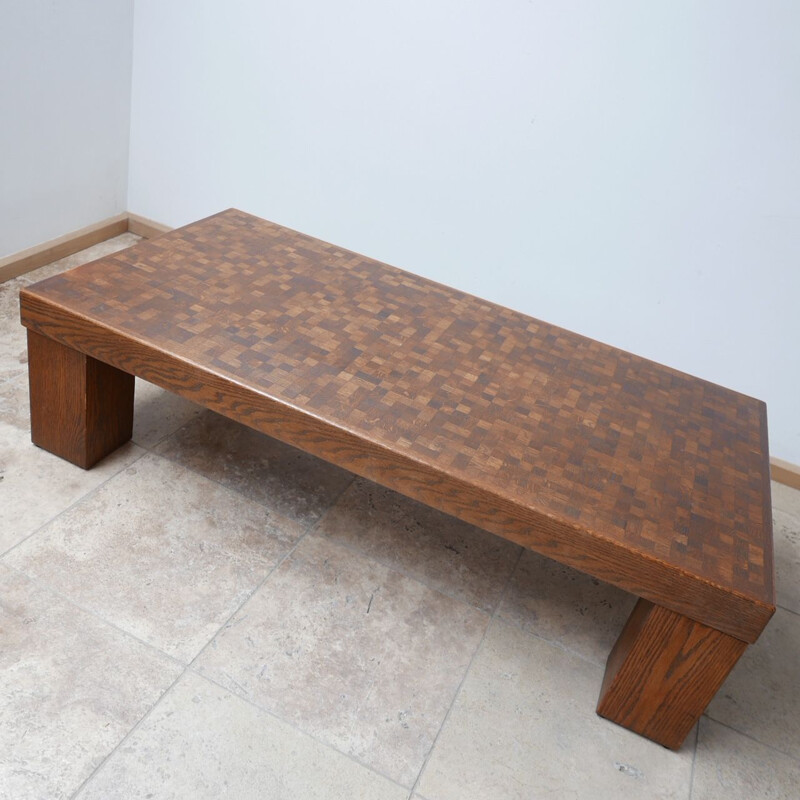 Vintage wenge marquetry coffee table by Rolf Middelboe &Gorm Lindum Denmark 1970s