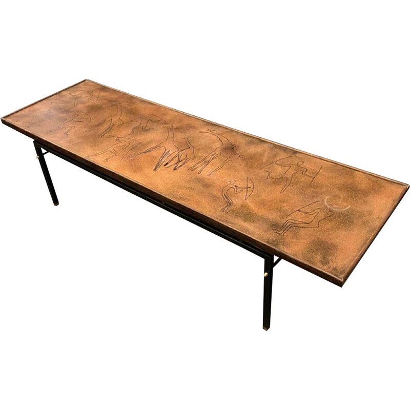 Mid century modernist side table rectangular, Italian 1970s