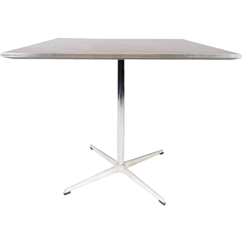 Vintage dining table of metal and laminate, by Arne Jacobsen for Fritz Hansen