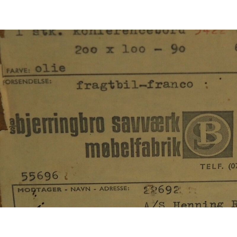 Table vintage en teck par Bjerringbro Savværk Møbelfabrik Danemark 1960
