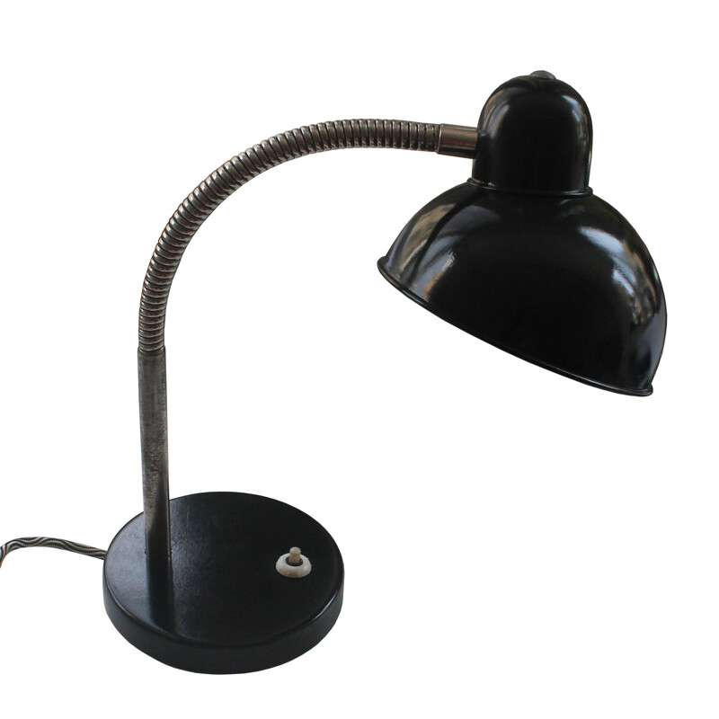 Vintage black steel table lamp 1970s