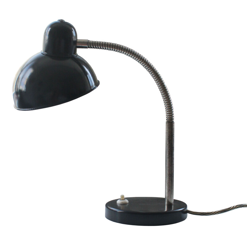 Vintage black steel table lamp 1970s