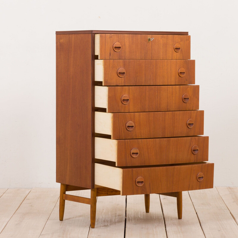 Commode vintage danois en teck par Kai Kristiansen 1960