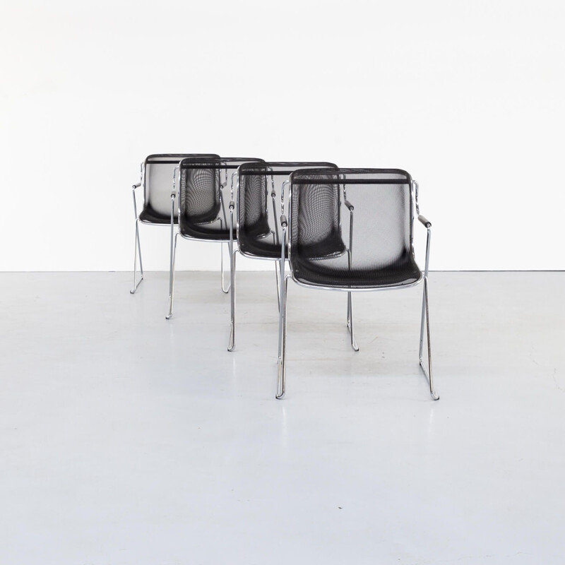 Ensemble de 4 chaises vintage par Charles Pollock Penelope pour Castelli, 1982