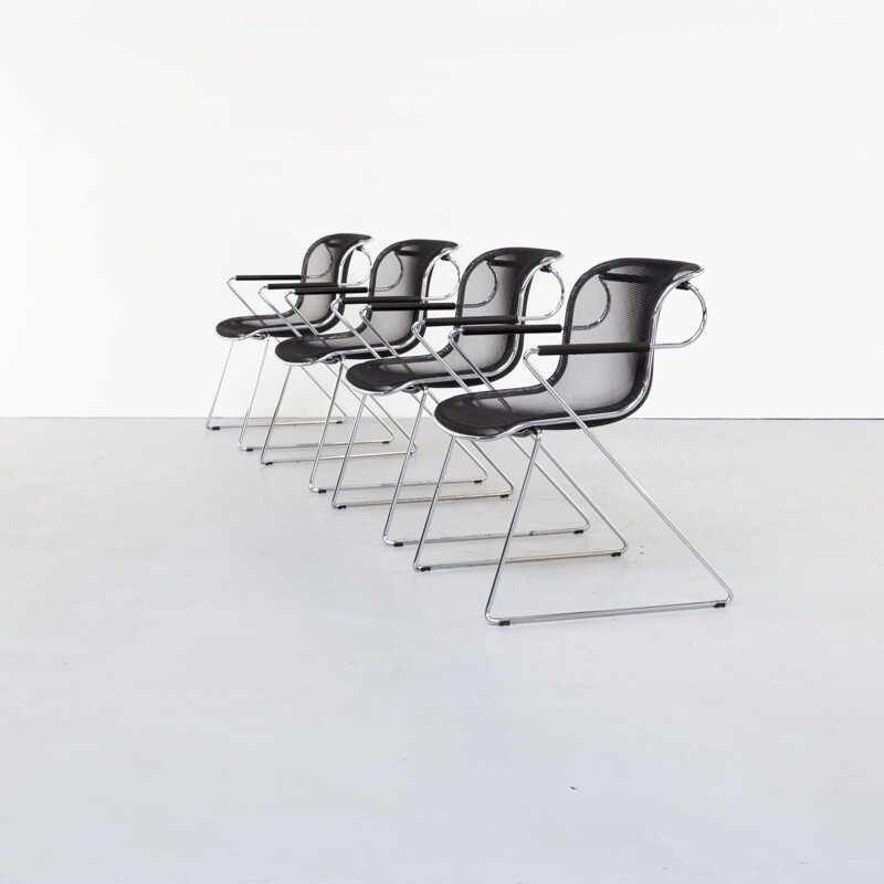 Set of 4 vintage chairs by Charles Pollock Penelope  for Castelli, 1982s
