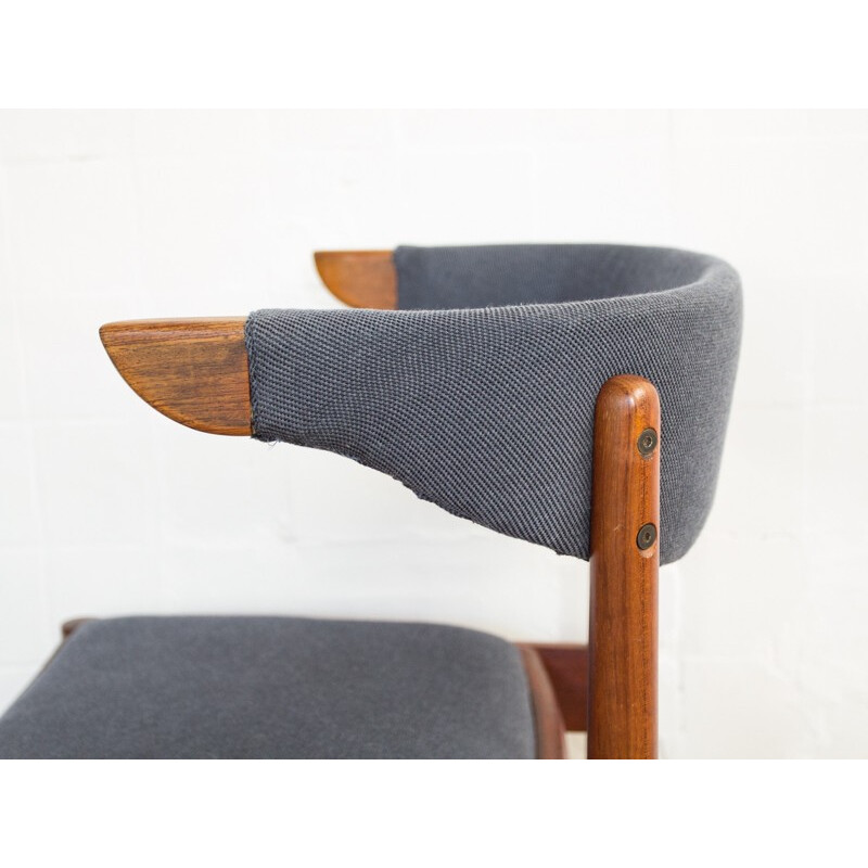 Set van 4 Deense stoelen van teakhout en stof - 1960