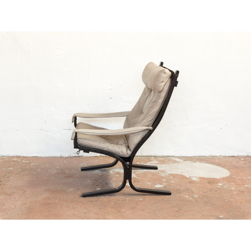 Norwegian easy chair in leather and beech, ingmar RELLING - 1970s