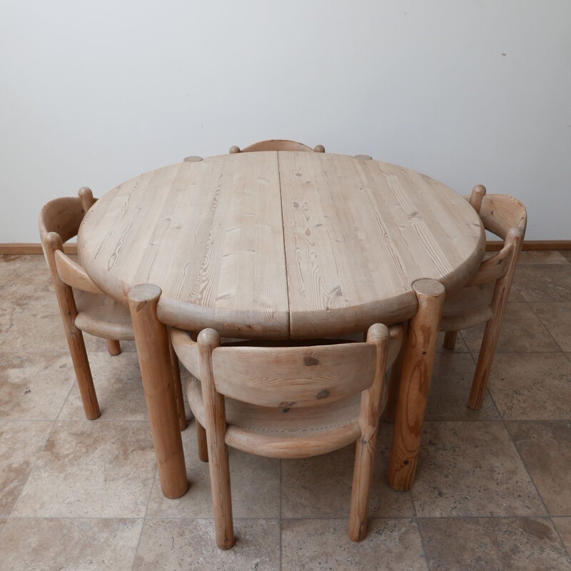 Ensemble de 4 chaises de salle à manger en pin massif par Rainer Daumiller Suède, 1970