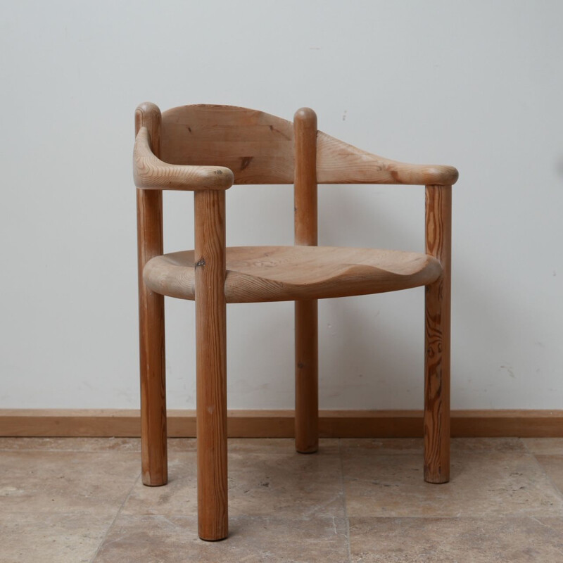 Set of 4 solid pine dining chairs by Rainer Daumiller Sweden, 1970s