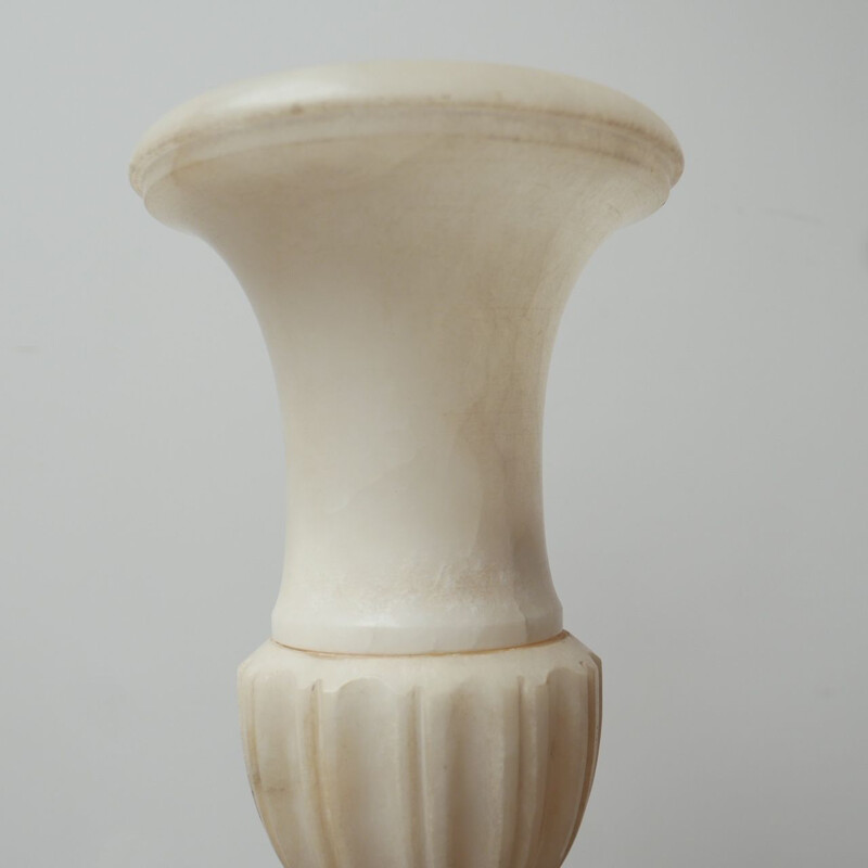 Vintage alabaster urn table lamp, Netherlands 1930