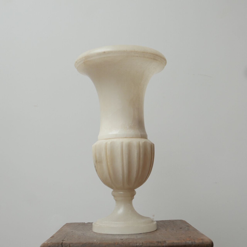Vintage alabaster urn table lamp, Netherlands 1930