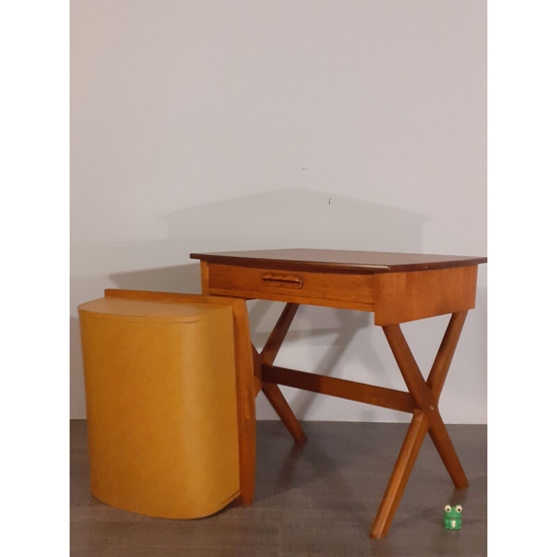 Table de chevet vintage norvégien en teck scandinave 1960