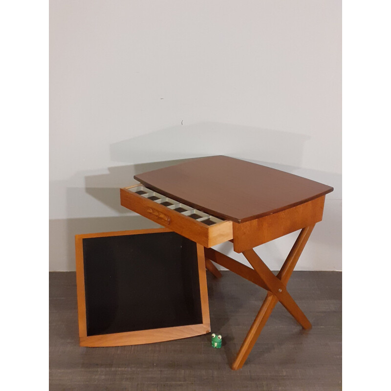 Table de chevet vintage norvégien en teck scandinave 1960