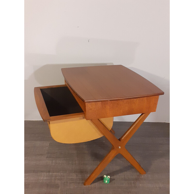 Mid century scandinavian teak bedside table 1960s