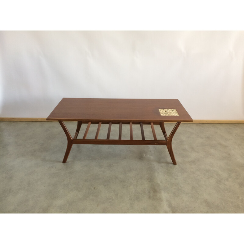 Mid century coffee teak table by Louis Van Teeffelen for Wébé 1960s