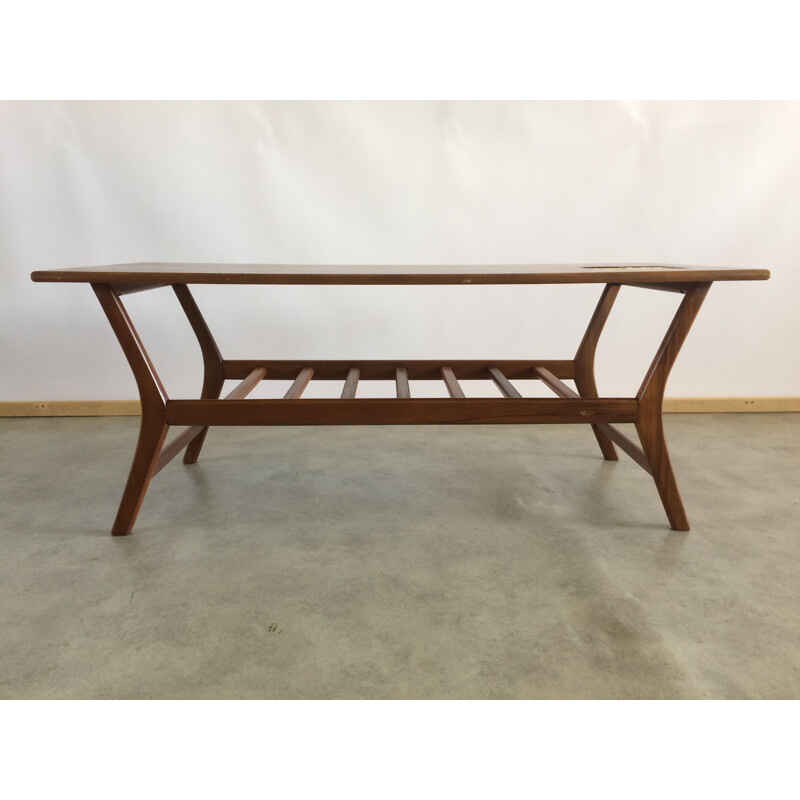 Mid century coffee teak table by Louis Van Teeffelen for Wébé 1960s