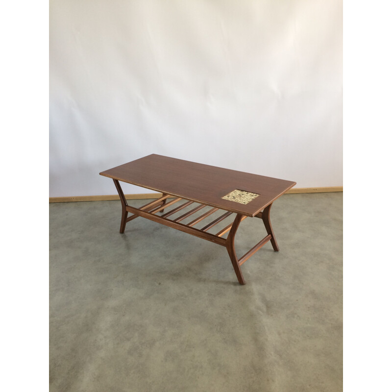 Mid century coffee teak table by Louis Van Teeffelen for Wébé 1960s