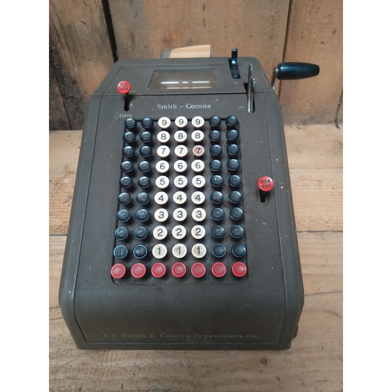 Oude smith corona mechanische rekenmachine, 1950