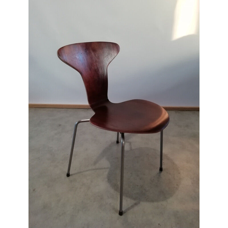 Set di 4 sedie vintage a zanzara n. 3105 myggen Di Arne Jacobsen per Fritz Hansen, Danimarca 1950